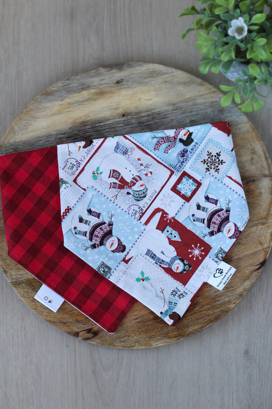 Christmas Snowman Postcard Bandana